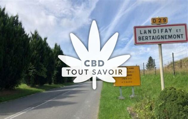 Village à Landifay-Et-Bertaignemont avec feuille Cannabis CBD