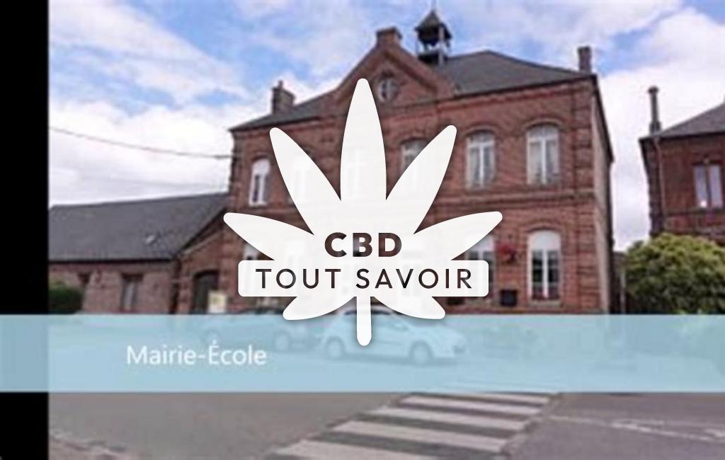 Village à Landouzy-la-Cour avec feuille Cannabis CBD