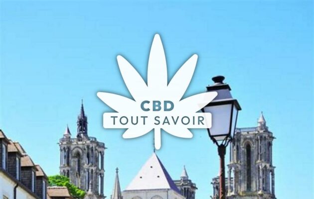 Village à Laon avec feuille Cannabis CBD