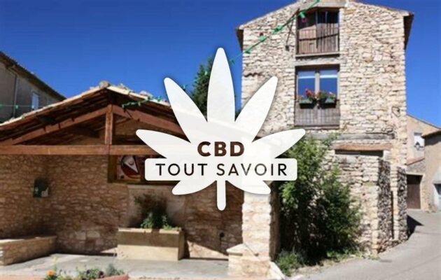 Village à Lardiers avec feuille Cannabis CBD