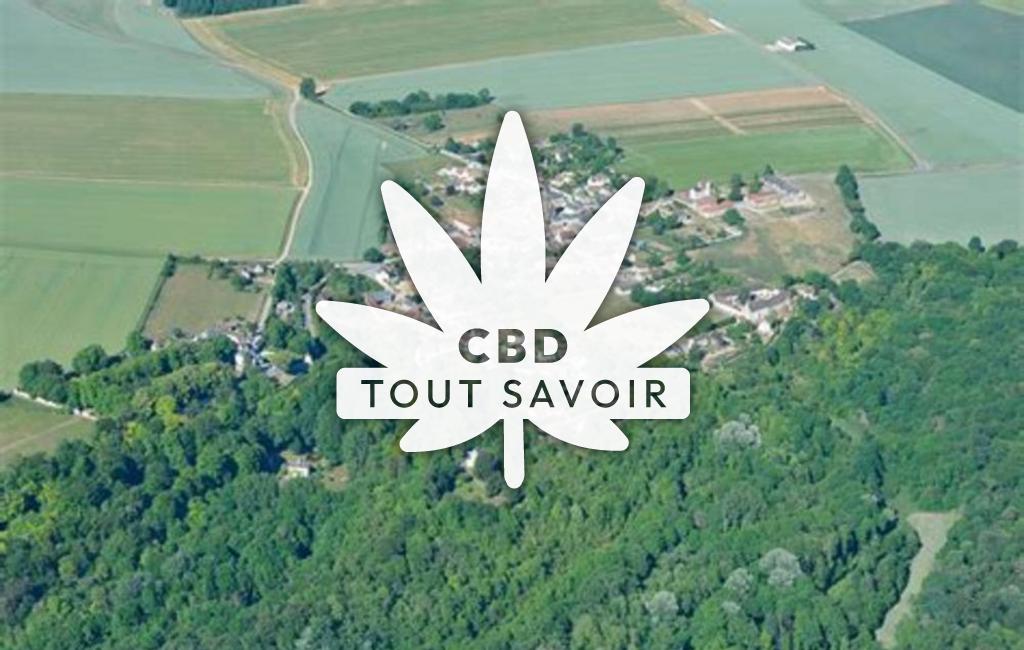 Village à Largny-sur-Automne avec feuille Cannabis CBD