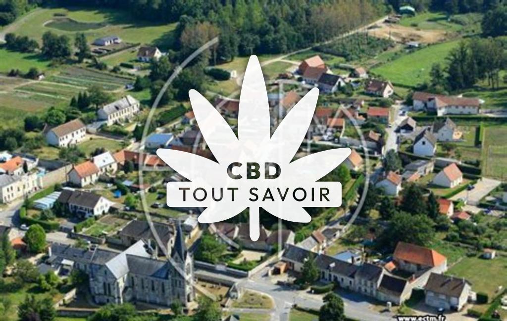 Village à Laval-en-Laonnois avec feuille Cannabis CBD