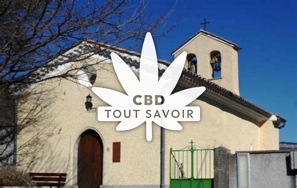 Village à Le-Bersac avec feuille Cannabis CBD