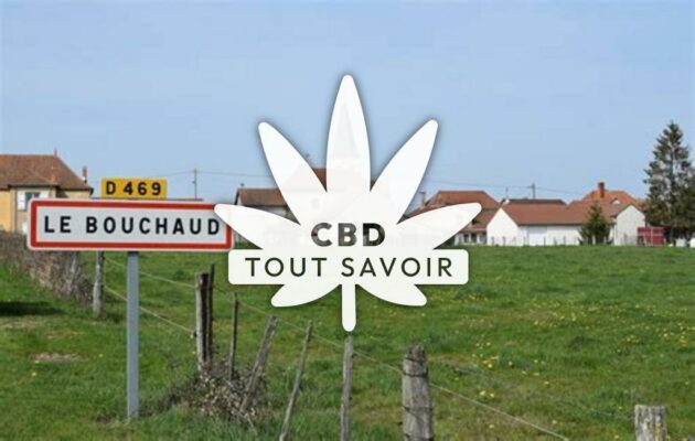 Village à Le-Bouchaud avec feuille Cannabis CBD