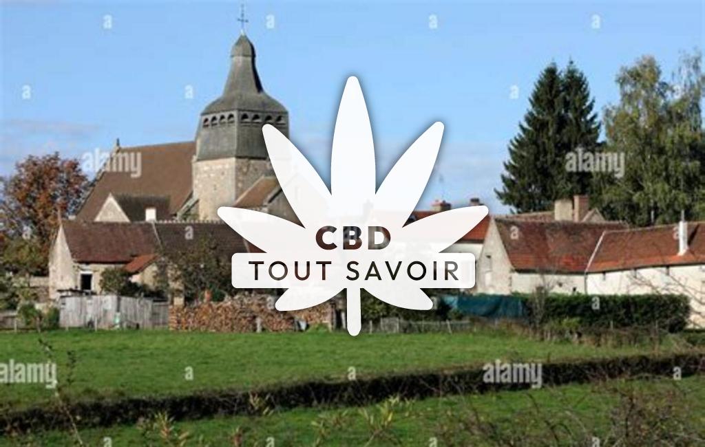 Village à Le-Brethon avec feuille Cannabis CBD