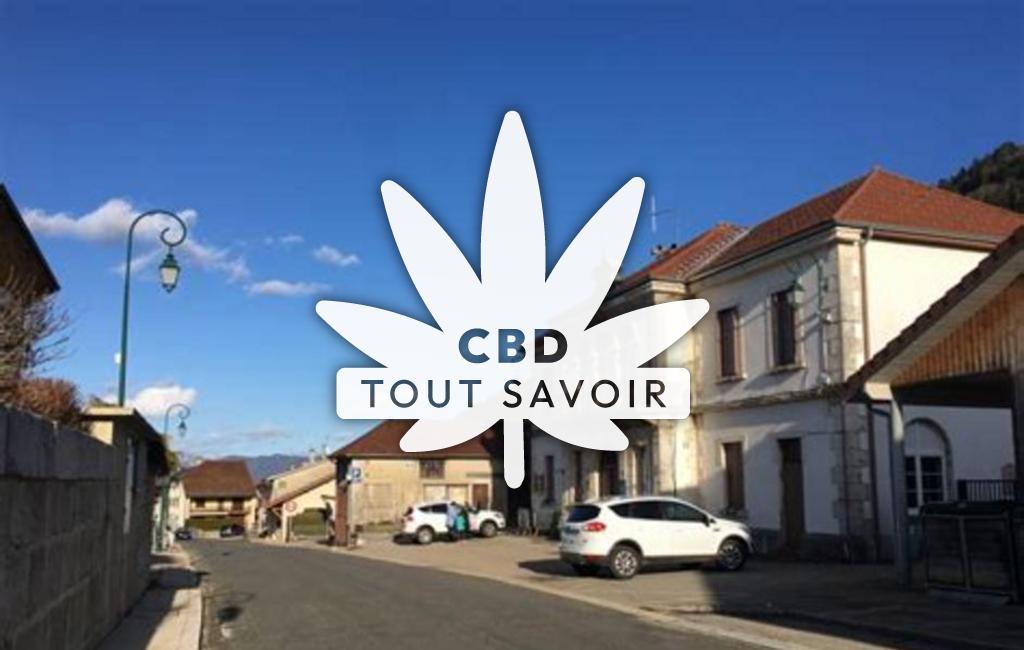 Village à Le-Poizat-Lalleyriat avec feuille Cannabis CBD