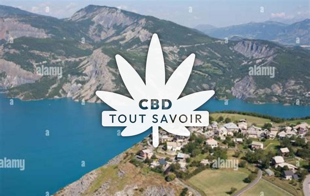 Village à Le-Sauze-du-Lac avec feuille Cannabis CBD