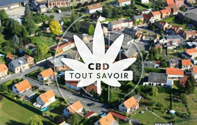 Village à Lehaucourt avec feuille Cannabis CBD