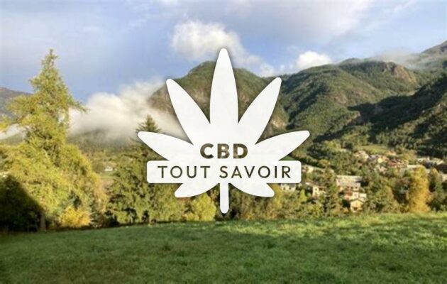 Village à Les-Thuiles avec feuille Cannabis CBD