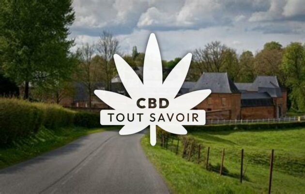 Village à Leschelle avec feuille Cannabis CBD