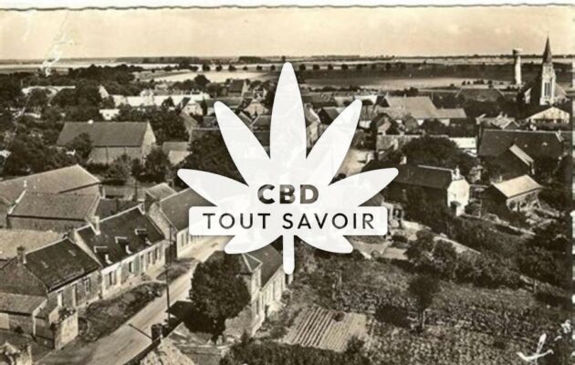 Village à Lesquielles-Saint-Germain avec feuille Cannabis CBD