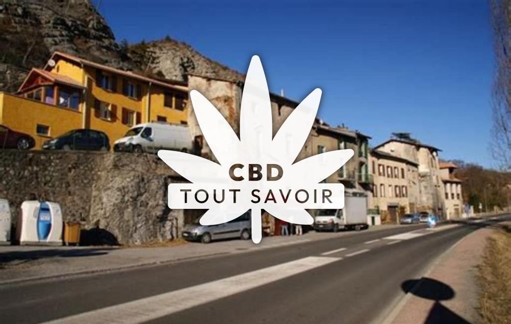 Village à Lettret avec feuille Cannabis CBD