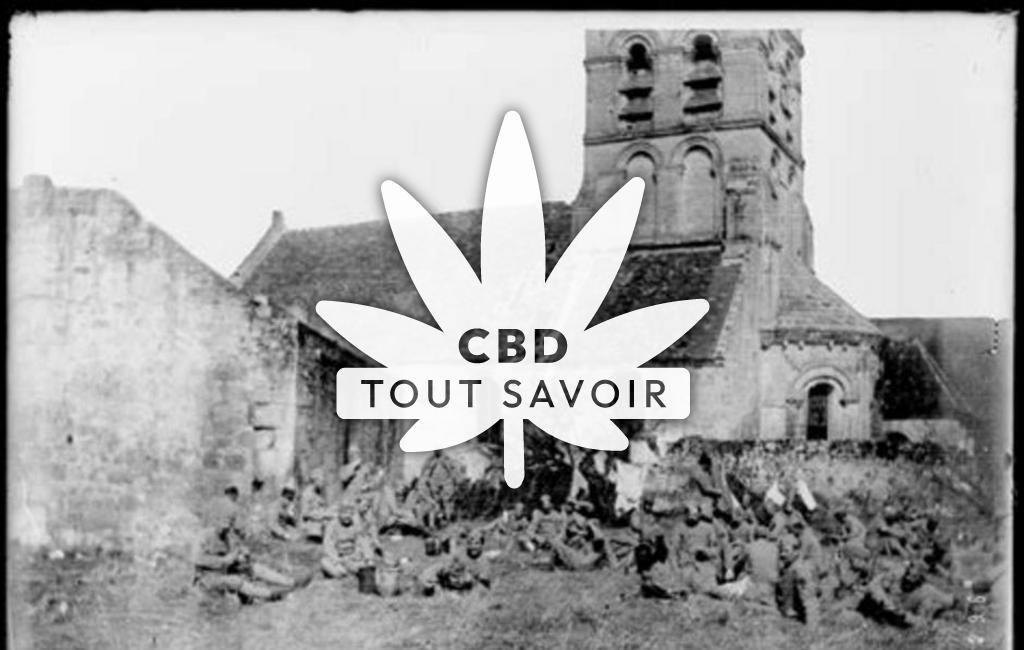 Village à Leuilly-sous-Coucy avec feuille Cannabis CBD