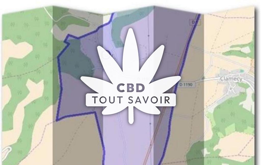 Village à Leury avec feuille Cannabis CBD