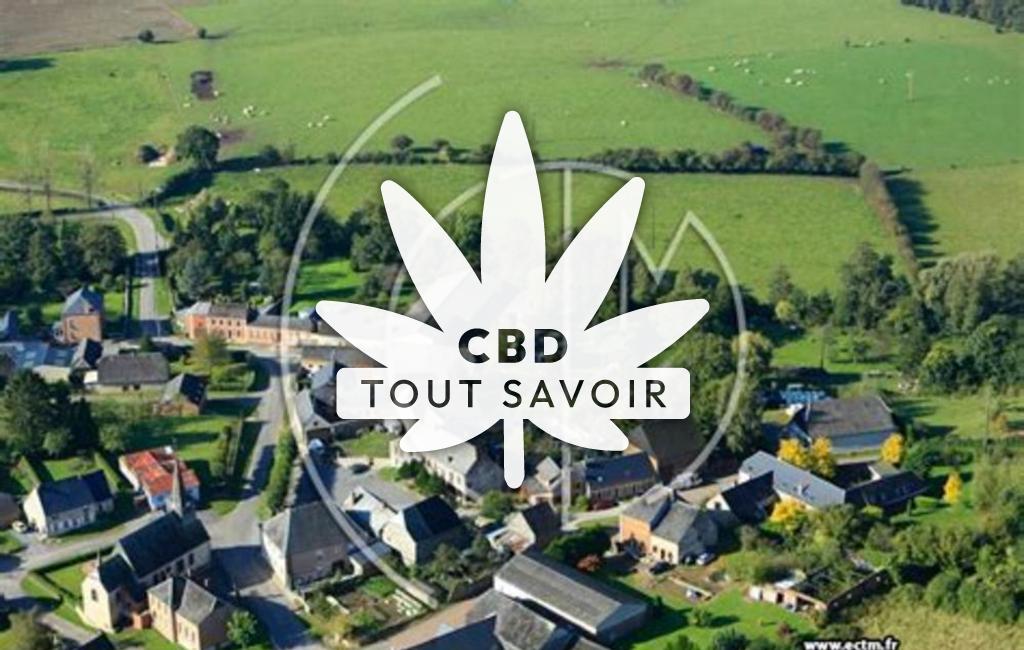 Village à Leuze avec feuille Cannabis CBD