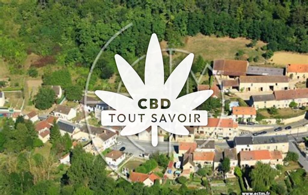 Village à Lhuys avec feuille Cannabis CBD