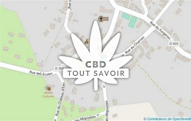 Village à Lignerolles avec feuille Cannabis CBD