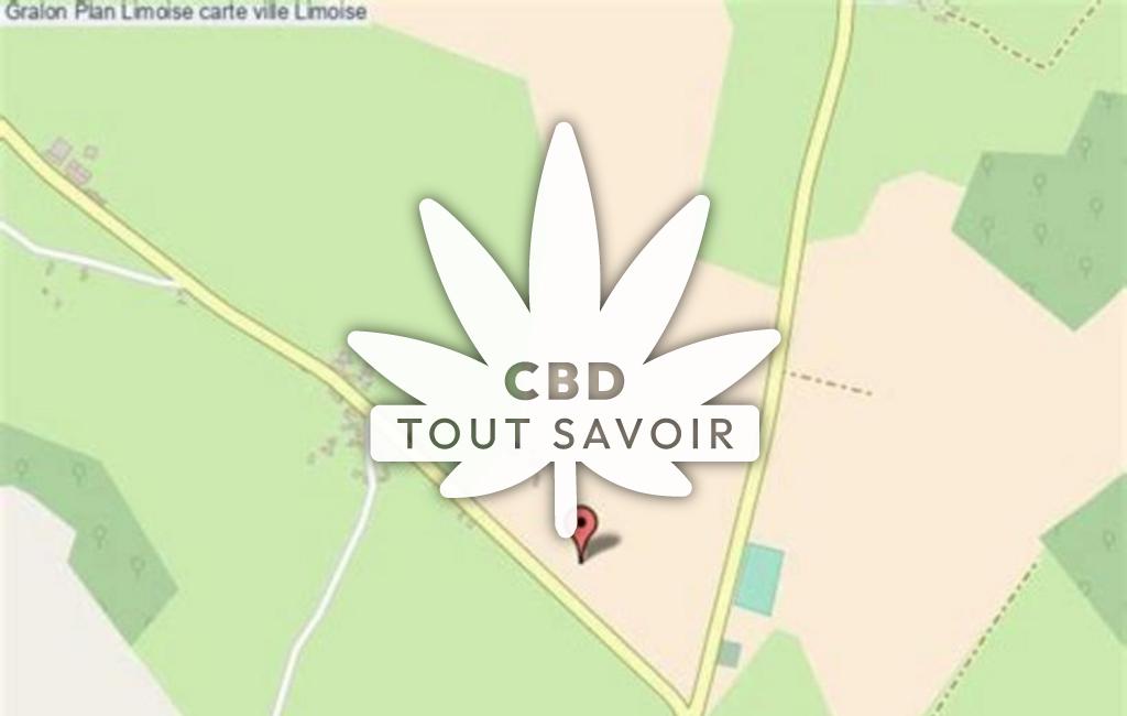 Village à Limoise avec feuille Cannabis CBD