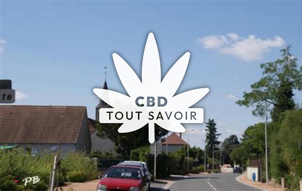 Village à Loriges avec feuille Cannabis CBD