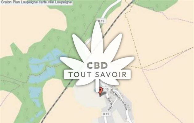 Village à Loupeigne avec feuille Cannabis CBD