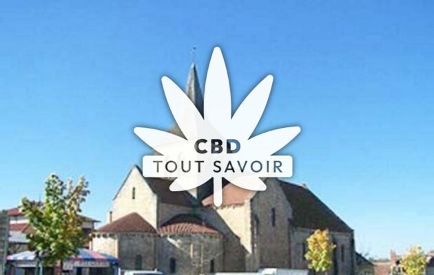 Village à Lurcy-Levis avec feuille Cannabis CBD