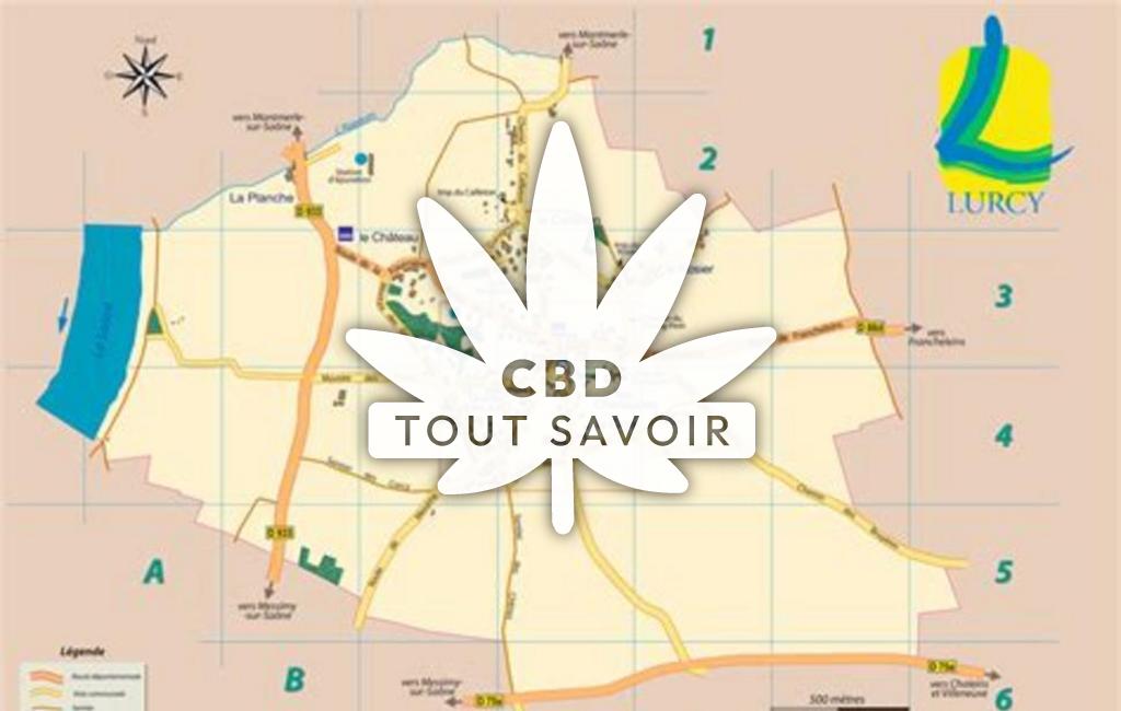 Village à Lurcy avec feuille Cannabis CBD