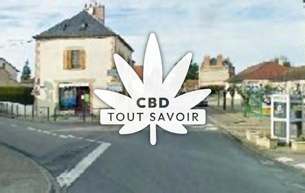 Village à Lusigny avec feuille Cannabis CBD