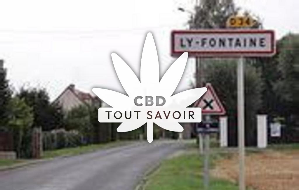 Village à Ly-Fontaine avec feuille Cannabis CBD