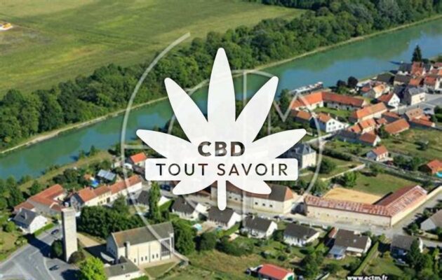 Village à Maizy avec feuille Cannabis CBD