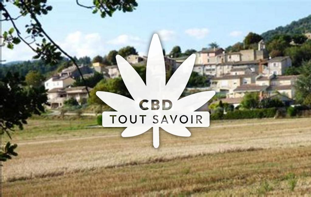 Village à Mallemoisson avec feuille Cannabis CBD