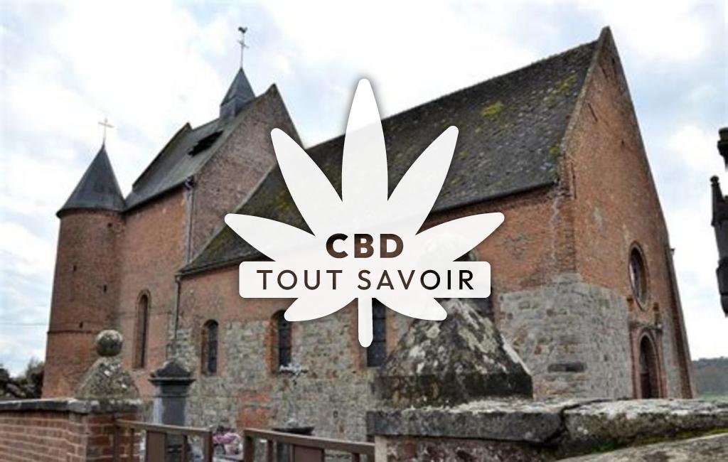 Village à Malzy avec feuille Cannabis CBD