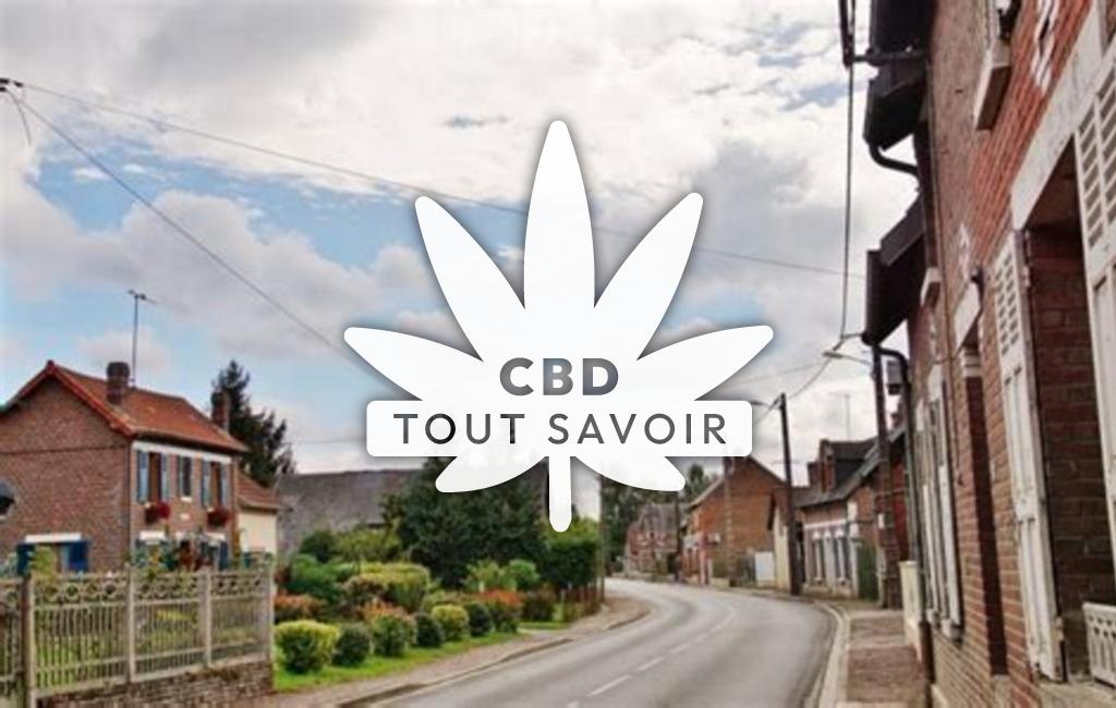 Village à Manicamp avec feuille Cannabis CBD