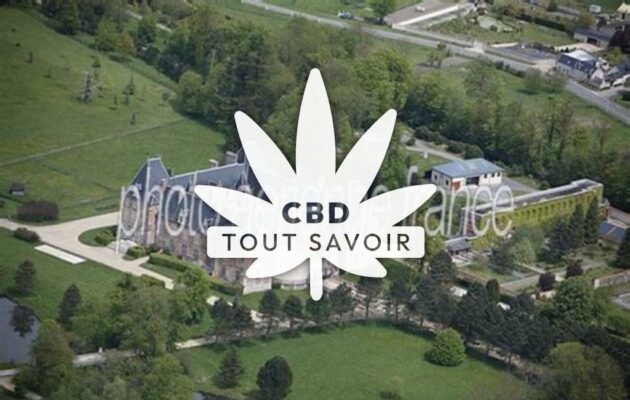 Village à Marchais avec feuille Cannabis CBD