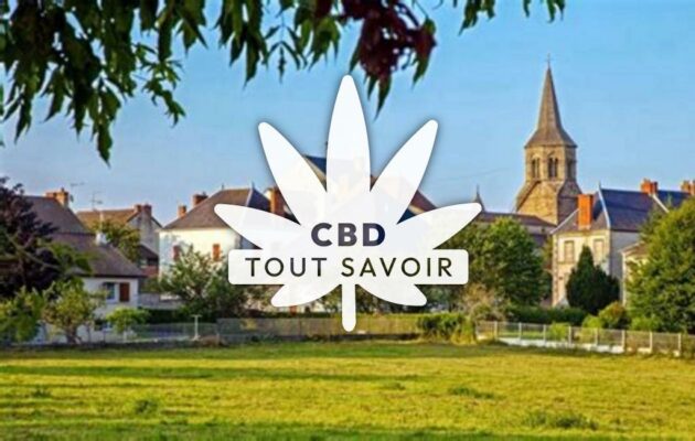 Village à Marcillat-en-Combraille avec feuille Cannabis CBD