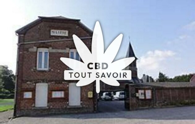 Village à Marcy avec feuille Cannabis CBD