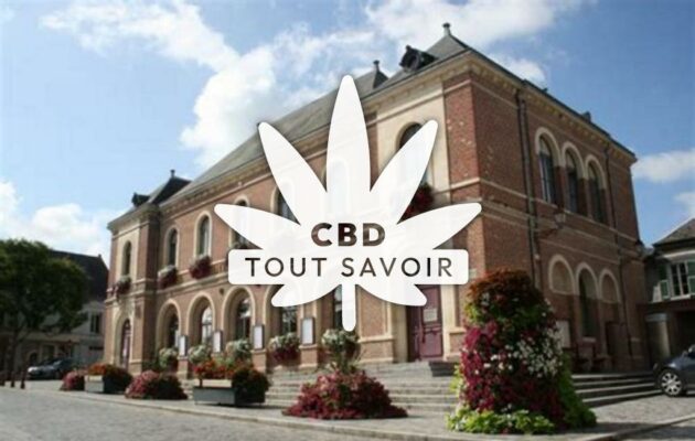 Village à Marcy-sous-Marle avec feuille Cannabis CBD