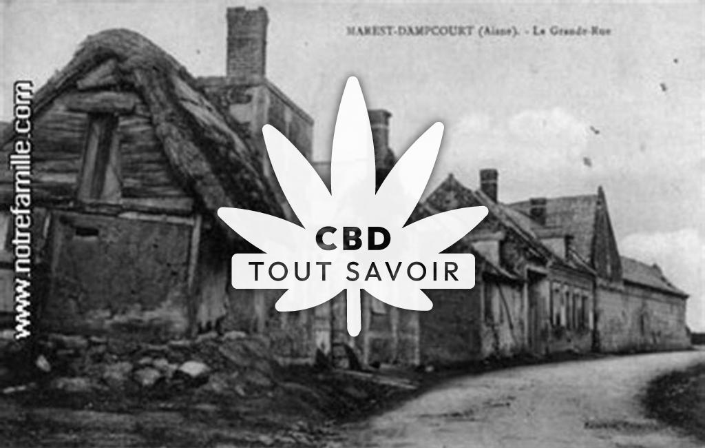 Village à Marest-Dampcourt avec feuille Cannabis CBD