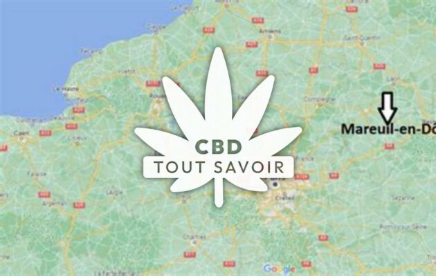 Village à Mareuil-en-Dole avec feuille Cannabis CBD