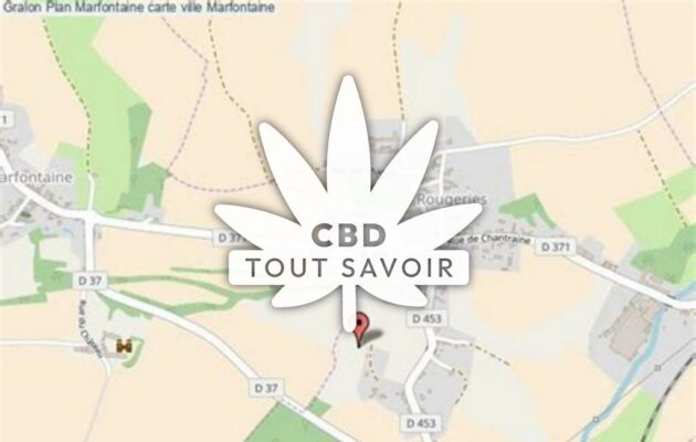 Village à Marfontaine avec feuille Cannabis CBD