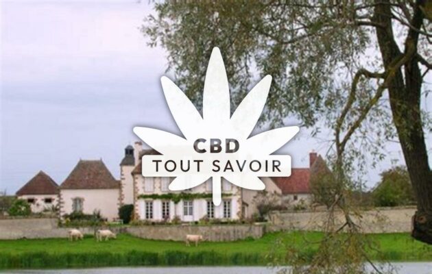 Village à Marigny avec feuille Cannabis CBD