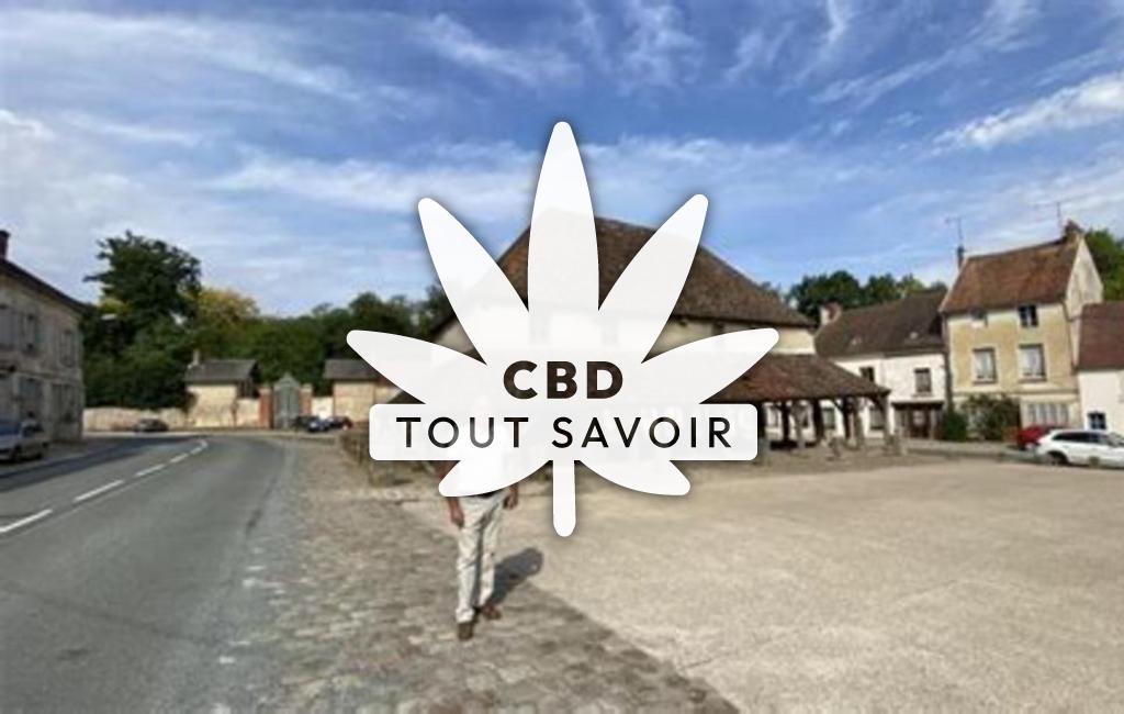 Village à Marigny-en-Orxois avec feuille Cannabis CBD