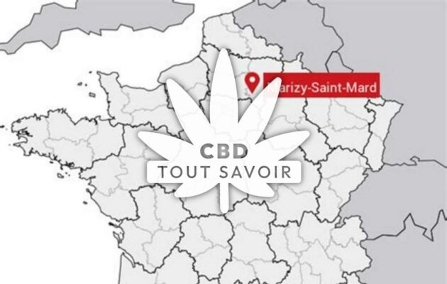 Village à Marizy-Saint-Mard avec feuille Cannabis CBD