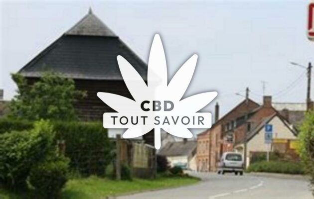 Village à Marly-Gomont avec feuille Cannabis CBD