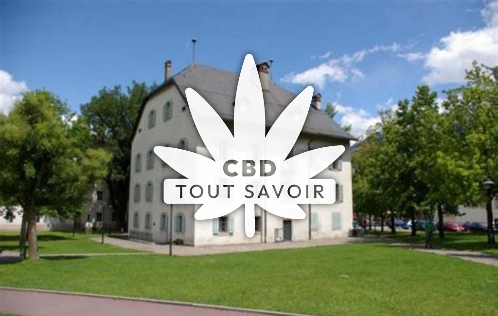 Village à Martigny avec feuille Cannabis CBD