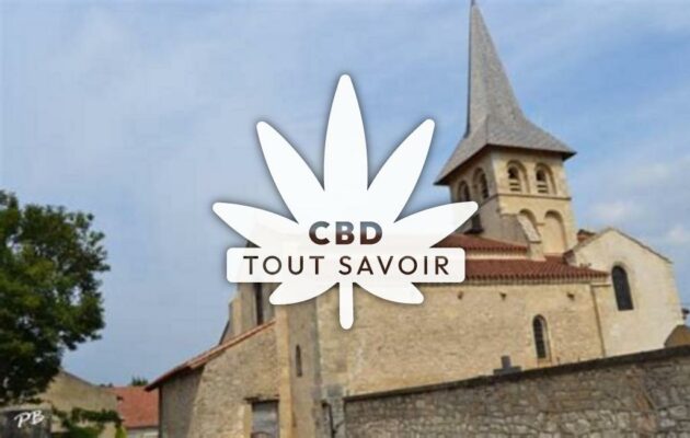 Village à Mazerier avec feuille Cannabis CBD