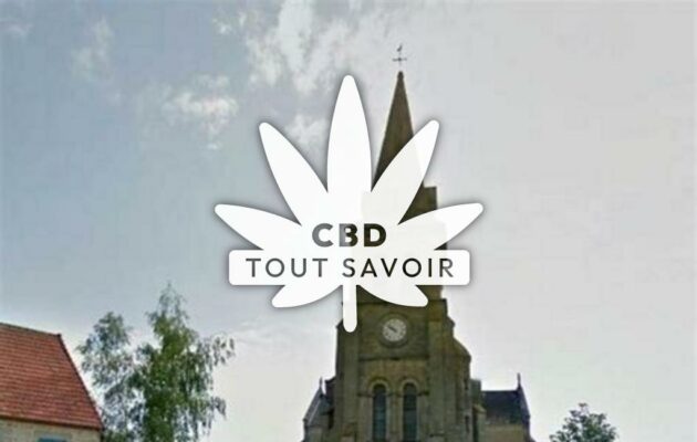 Village à Mazirat avec feuille Cannabis CBD