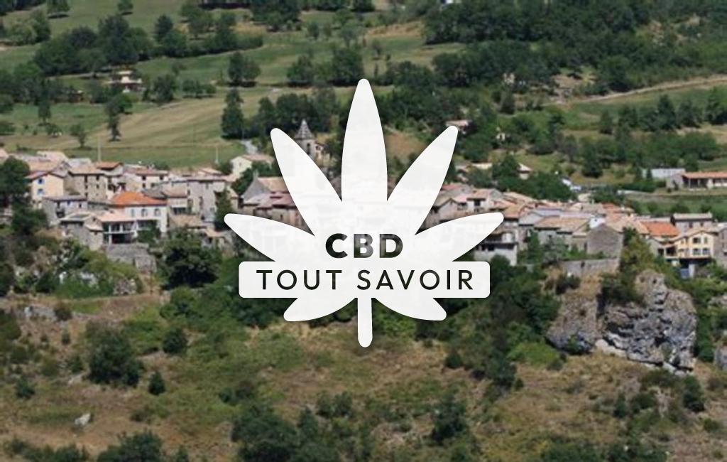 Village à Meailles avec feuille Cannabis CBD