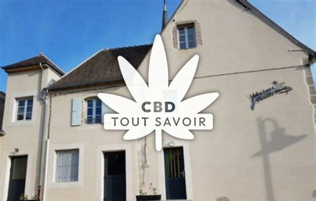 Village à Meaulne-Vitray avec feuille Cannabis CBD