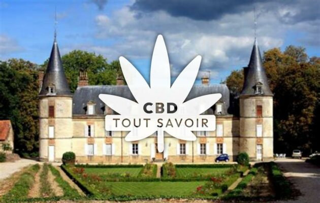 Village à Meillers avec feuille Cannabis CBD