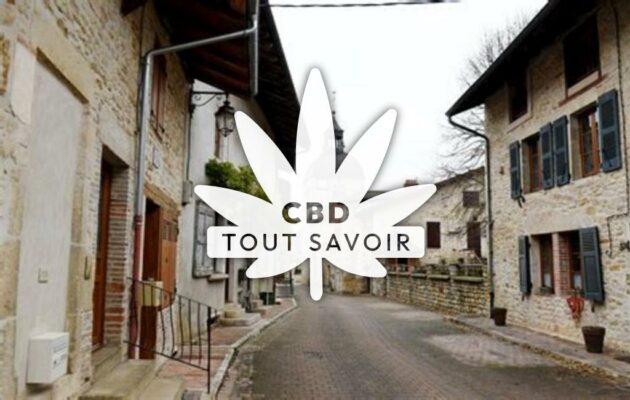 Village à Meillonnas avec feuille Cannabis CBD